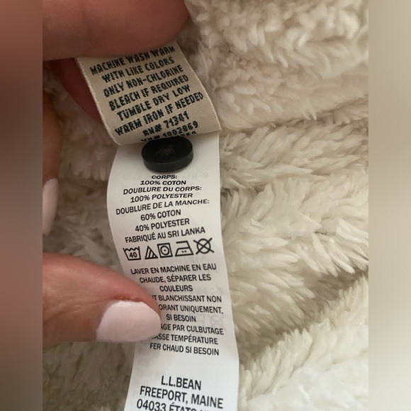 L.L. Bean Women’s Scotch Plaid Sherpa Lined Hooded Jacket Indigo/Tartan size M - Picture 10 of 16